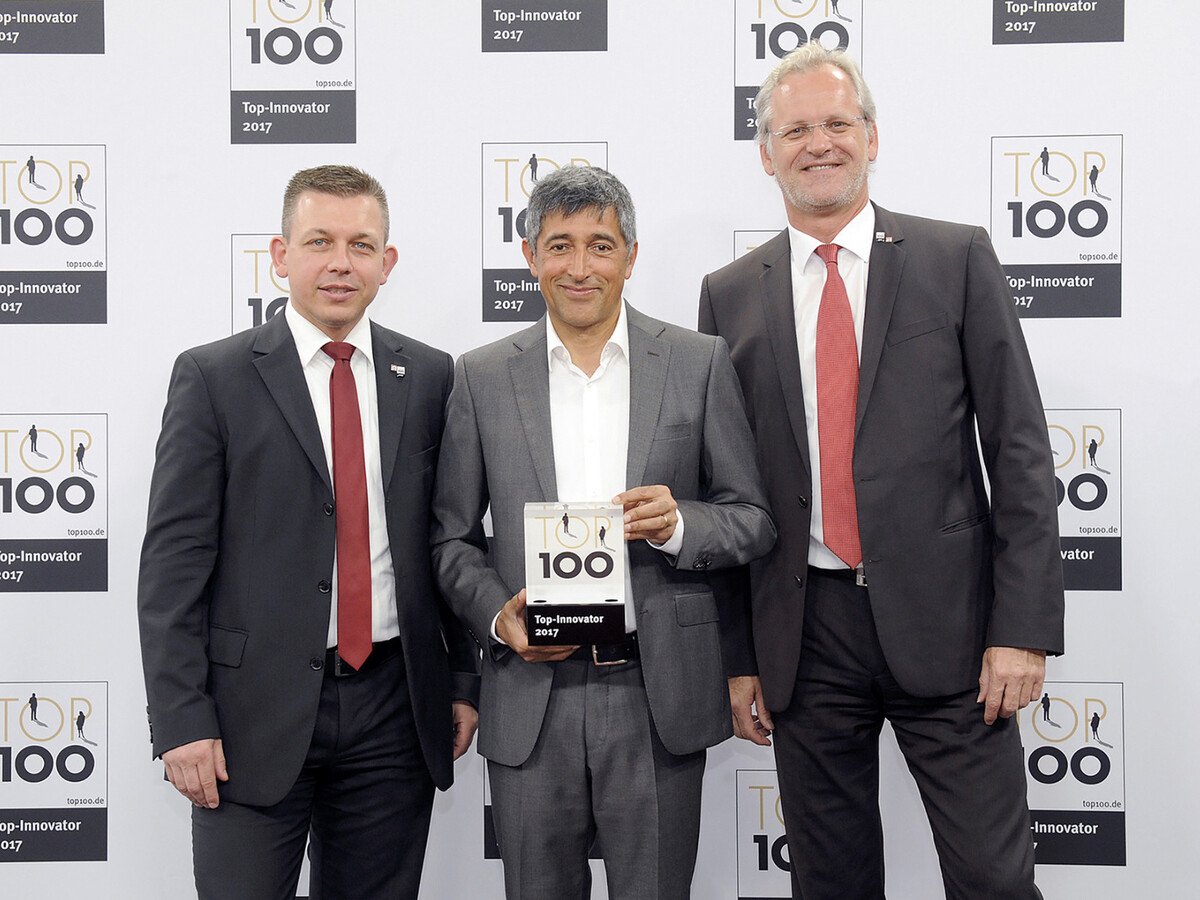 TOP100: dr Metz (kierownik działu centralnego), Ranga Yogeshwar & Stefen Walter (COO)